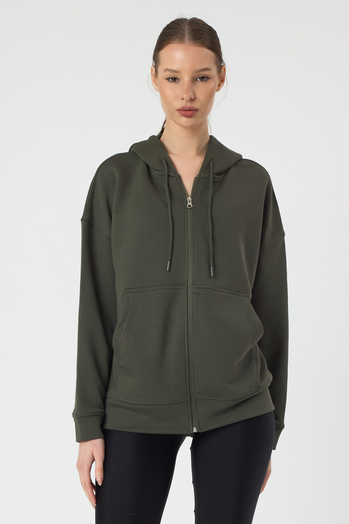 fermuarlı kapşonlu sweatshirt unisex