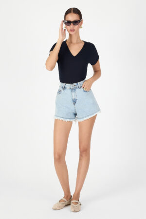 BODY-14 Kadın V Yaka Body Modal Şık Rahat Model