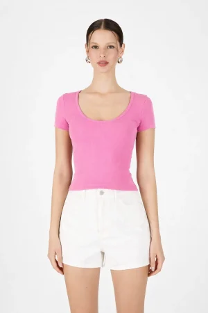 BODY-3 Kadın U Yaka Body Kaşkorse Dar Kalıp Şık Model